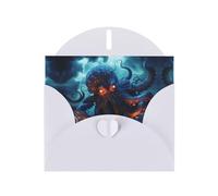 YTUOPWE White Holiday greeting check blank card and pearl beautiful blank note block Thunderstorm octopus tentacles Picture