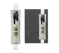 YTUOPWE White Nice ice Cream Picture PVC Leather Pencil case Bookmark 2-in-1 Anti Slip Storage Essential for Travel Accounts
