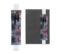 YTUOPWE White Winter ice Crystal Picture PVC Leather Pencil case Bookmark 2-in-1 Anti Slip Storage Essential for Travel Accounts