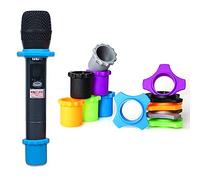 YTYKINOY 6 Sets Wireless Handheld Microphone Shakeproof Anti-Rolling Mic Protection Silicone Ring & Bottom Rod Sleeve Holder Stand for KTV Device (6 Colors)
