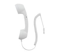 YTYKINOY Retro 3.5mm Telephone Handset Cell Phone Receiver Mic Microphone Speaker for iPhone iPad Mobile Phones Cellphone Smartphone (White)