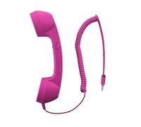 YTYKINOY Retro 3.5mm Telephone Handset Cell Phone Receiver Mic Microphone Speaker for iPhone iPad Mobile Phones Cellphone Smartphone (Hot Pink)