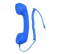 YTYKINOY Retro 3.5mm Telephone Handset Cell Phone Receiver Mic Microphone Speaker for iPhone iPad Mobile Phones Cellphone Smartphone (Blue)
