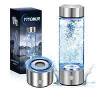 YTYOMUR Hydrogen Water Bottle, Hydrogen-Rich Water Generator Bottles -Upgraded SPE/PEM Technology, Portable Rechargeable Hydrogenated Water Glass Bottle (Suitable for Purified & Distilled Water)