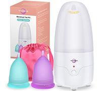 YTYOMUR Menstrual Cup Steamer Sterilizer with 2 Reusable Menstrual Cups, Period Cups Cleaner Wash Kit