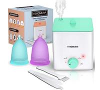 YTYOMUR Menstrual Cups with Sterilizer, 2 Reusable Period Cups for Women, Tampon and Pad Alternative, Feminine Cup with Cleaner Set