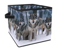 YTYVAGT Storage Bags,Clothes Storage Bins Foldable with Handle,1-Pc,Wolf in the Snow Animal Pattern