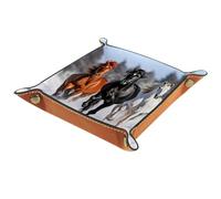 YTYVAGT Valet Tray Desktop Storage Organizer,Bedside Vanity Tray Travel Valet Tray,4.5x1.18 in,Jungle Snow Horse