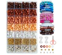 YTZWkit Pony Beads for Bracelet Making Kit, Handmade Friendship Making Set with Spacer Charms Letter Hair Beads, Jewelry Crafts Gift for Teen Girls