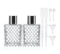 YU FENG 2 Pack Refillable Glass Spray Perfume Bottles 100ml / 3.4 oz Cosmetic Fine Mist Atomizer Bottle Empty Portable Clear Glass Essential Oil Container for Travel
