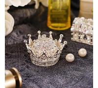 YU FENG Creative Vintage Crystal Crown Design Jewelry Box Ring Trinket Case Christmas Birthday Gift, Small