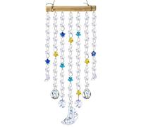 YU FENG Crystal Moon Star Prism Suncatcher Rainbow Maker Pendant Window Garden Hanging Decoration Ornament Crystal Wind Chimes, Clear