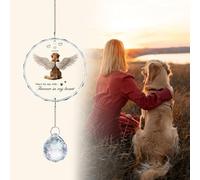 YU FENG Golden Retriever Dog Memorial Gifts for Loss of Dog Crystal Garden Sign with Hanging Stake Sun Catcher, Pet Grave Marker, Rainbow Bridge Loss of Dog Sympathy Gift
