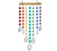 YU FENG Hanging Crystal Prism Suncatcher Window Garden Decoration Ornament Rainbow Glass Beads Chain Pendant Crystal Wind Chimes