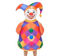 YU FENG Inflatable Rainbow Clown Costume for Adults, Funny Halloween Cosplay Blow-Up Costume for Men & Women
