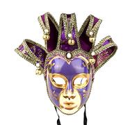 YU FENG Jester Costume for Carnival Venetian Masquerade Masks Halloween Mardi Gras Party Ball Costume