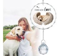 YU FENG Labrador Dog Memorial Gifts for Loss of Dog Crystal Garden Sign with Hanging Stake Sun Catcher, Pet Grave Marker, Rainbow Bridge Loss of Dog Sympathy Gift