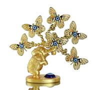 YU FENG Lucky Money and Evil EyeTree with Turkish Blue Evil Eyes and Butterfly Figurines for Home Decor