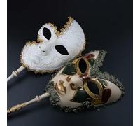 YU FENG Set 2 Couples Venetian Cosplay Masks Venetian Musical Carnival Mardi Gras Masquerade Mask On a Stick Party Fancy Dress Decor