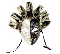 YU FENG Venice Mask, Fancy Dress for Carnival of Venice, Black and White, Jester Double Side Mask.