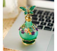 YU FENG Vintage Crystal Perfume Bottles Empty Refillable Butterfly Flowers Decor Glass Perfume Bottle for Essential Oils