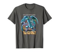Yu-Gi-Oh! Blue Eyes White Dragon Gaming Graphic PAPL2500 T-Shirt, Men, Asphalt Grey, 3X-Large