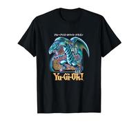 Yu-Gi-Oh! Blue Eyes White Dragon Gaming Graphic PAPL2500 T-Shirt, Men, Black, Small