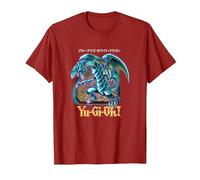 Yu-Gi-Oh! Blue Eyes White Dragon Gaming Graphic PAPL2500 T-Shirt, Men, Cranberry Red, Small