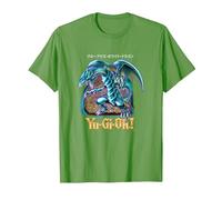 Yu-Gi-Oh! Blue Eyes White Dragon Gaming Graphic PAPL2500 T-Shirt, Men, Grass Green, 3X-Large