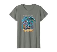 Yu-Gi-Oh! Blue Eyes White Dragon Gaming Graphic PAPL2500 T-Shirt, Women, Olive Heather, Medium
