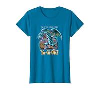 Yu-Gi-Oh! Blue Eyes White Dragon Gaming Graphic PAPL2500 T-Shirt, Women, Sapphire Blue, Large