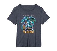 Yu-Gi-Oh! Blue Eyes White Dragon Gaming Graphic PAPL2500 T-Shirt, Women's Plus, Heather Blue, 6X