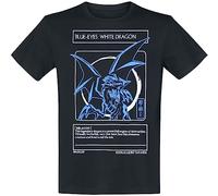 YU-GI-OH! Blue Eyes White Dragon Men's T-Shirt, Black, L