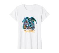 Yu-Gi-Oh! Blue Eyes White Dragon PAPL2500 T-Shirt, Women, White, Medium