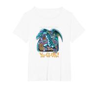 Yu-Gi-Oh! Blue Eyes White Dragon PAPL2500 T-Shirt, Women's Plus, White, 5X