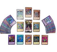 Yu-Gi-Oh! Card Set with 100 Cards (85 Commons - 10 Rares - 5 Holos) - with Possible Magicians or Dragons + 1 Random Current Booster in First Edition + 100 Heartforcards® Sleeves