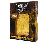 Yu-Gi-Oh! GX Limited Edition 24K Gold Plated Elemental Hero Avian Collectible Metal Card | Officially Licensed, Individually Numbered with Display Stand for Anime Fans & Collectors