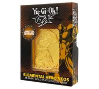 Yu-Gi-Oh! GX Limited Edition 24K Gold Plated Elemental Hero Neos Collectible Metal Card | Officially Licensed, Individually Numbered with Display Stand for Fans & Collectors