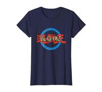 Yu-Gi-Oh! Ring Logo Gaming Apparel Battle Merch PAPL606 T-Shirt, Women, Navy Blue, X-Large
