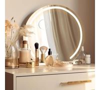 YU YUSING Hollywood Makeup Mirror, 60×58cm Large Lighted Vanity Mirror, 3 Color Modes, Touch Screen, USB Output Port, Light Strip, Round