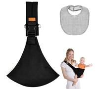 Yuaerbuo 2 PCS Toddler Carrier Slings with Gray U Shaped Bib, Adjustable Shoulder Strap Baby Wrap Carry Black Hip Carrier Toddler Comfortable Parenting for Newborns Infants 6-36 Months