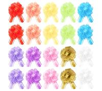 Yuaerbuo 20 Pcs Pull Bows for Gift Wrapping 10 Color 6 Inch Large Pull Bows for Presents Wedding Birthday Christmas Party Car Flower Basket Flower Bouquet