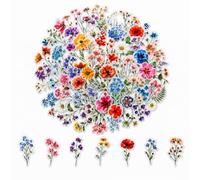 Yuaerbuo 200 Small Flower Stickers for Crafts, Scrapbooking Stickers Floral | Waterproof Journaling Stickers Flowers, Adhesive Wildflower Stickers for Crafts, Card Making, Crafts, Water Bottle Decoration