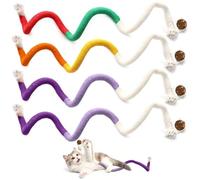 Yuaerbuo 4 Pack Catnip Chew Rope for Cats,Interactive Cat Nip Toys Kitten Teething Toys for Indoor Cat and Playing,Dental Health and Stress Relief