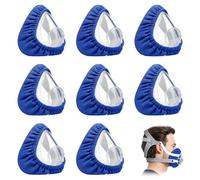 Yuaerbuo 8 Pack Comfort Cotton Fabric Full Face Mask Liners, Compatible with CPAP Machine Blue Mask Liners Reduces Air Leaks for Sleep Apnea Mask Covers Reusable Full Face Cushion Inserts