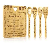 Yuaerbuo Friend Gifts Chopping Board, Recipe for A Best Friend Bamboo Engraved Chopping Board with Spoon Set Unique Birthday Holiday Personalised Gifts Chopping Boards for Her Him
