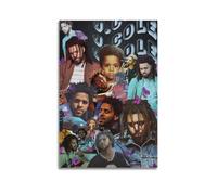 Yuagaiou J Poster Cole Rapper Music Vintage Collage Music Posters for Room Aesthetic Canvas Wall Art Bedroom Decor12x18inch(30x45cm)