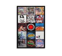Yuagaiou Red Poster Hot Chili Peppers Rock Band Music Album Collage Music Posters for Room Aesthetic Canvas Wall Art Bedroom Decor12x18inch(30x45cm)