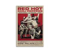 Yuagaiou Red Poster Hot Chili Peppers Rock Band Music Vintage Music Posters for Room Aesthetic Canvas Wall Art Bedroom Decor12x18inch(30x45cm)