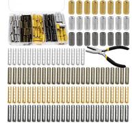 Yuahar 185Pcs Shoelace Tip Heads W No Tie Lace Lock and Pliers, Silver/Gold/Gun-black/Bronze 23mm Bullet Aglet Tips for Canvas Sneakers DIY Repairing